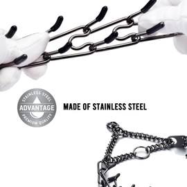 Stainless Steel Prong Dog Training Collar with Quick-Release Buckle – 14“ to 26" Adjustable Size with Removable Prongs for Safe Dog Training Outdoor(Black)