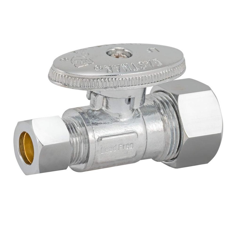 Eastman Quarter-Turn Straight Stop Valve with Brass Ball Mechanism, 5/8
