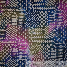 Signature BonEFul FQ Cotton Quilt Rainbow Blue Green African Gold Batik Texture Blender UK