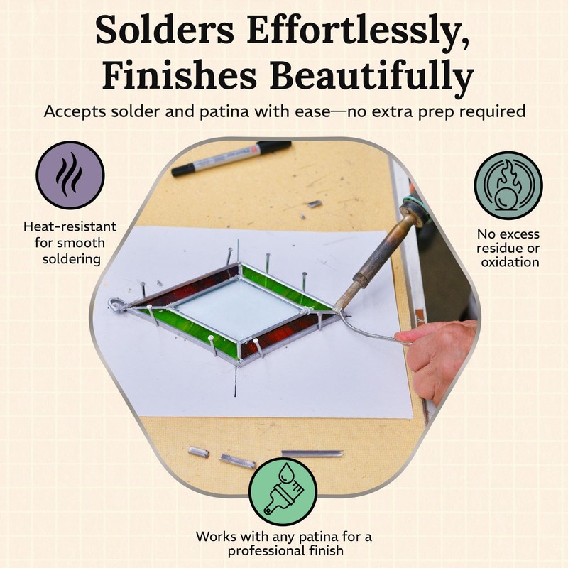 1/8" Flat U Lead Came for Stained Glass | 2