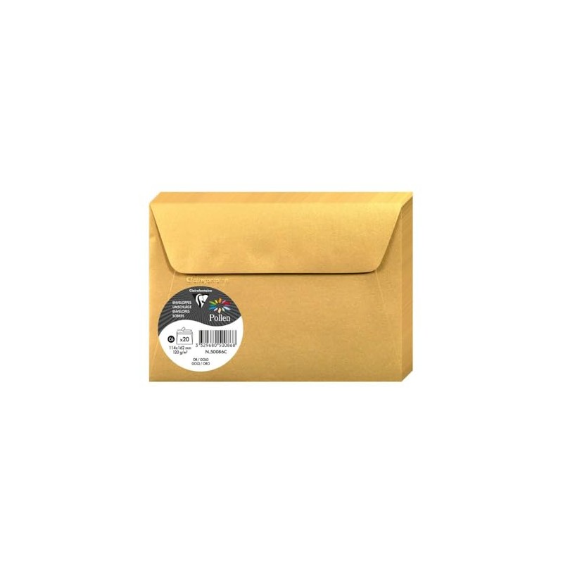 Clairfontaine Pollen Envelopes Pearl Postcard Size Gold cf50086