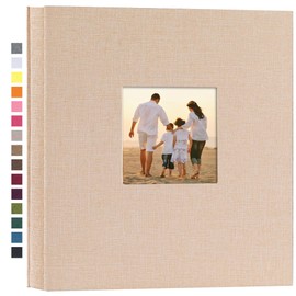 potricher Linen Hardcover Photo Album 4x6 600 Photos Large Capacity for Family Wedding Anniversary Baby Vacation (Beige, 600 Pockets)