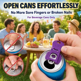 Reusable Soda Can Tab Opener & Leakproof Drink Cover Set, One-Hand Beverage Can Lid Protectors for Soda, Beer & Energy Drinks, 12 pcs