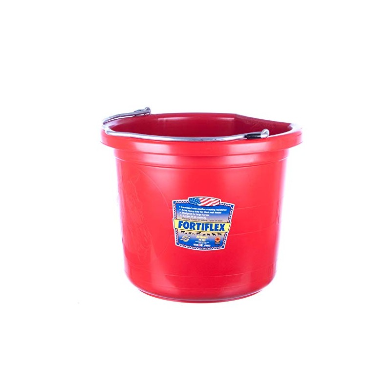 Fortiflex Flat-Back Bucket 6 Gallon Red