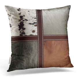 Emvency Square 20x20 Inches Decorative Pillowcase Print Western Style No Leather Its Print Polyester Decor Throw Pillow Cover with Hidden Zipper for Bedroom Sofa