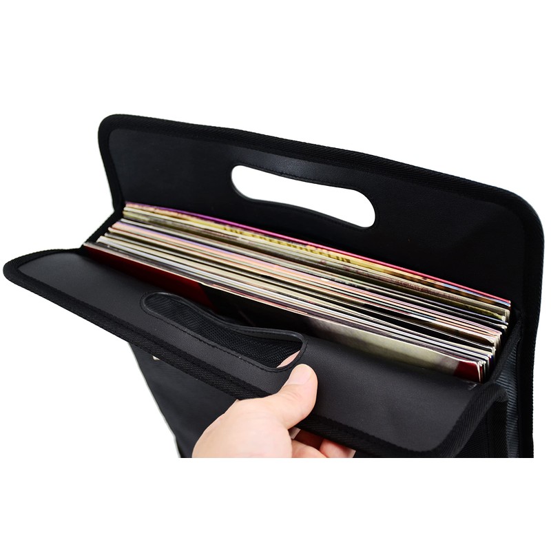 AKOZLIN Vinyl Record Travel Carrying Bag,LP Records Durable Vinyl Albums