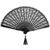 STOBAZA Lace Fan, Black, Folding, Radius 8.9 inches (22.5 cm),