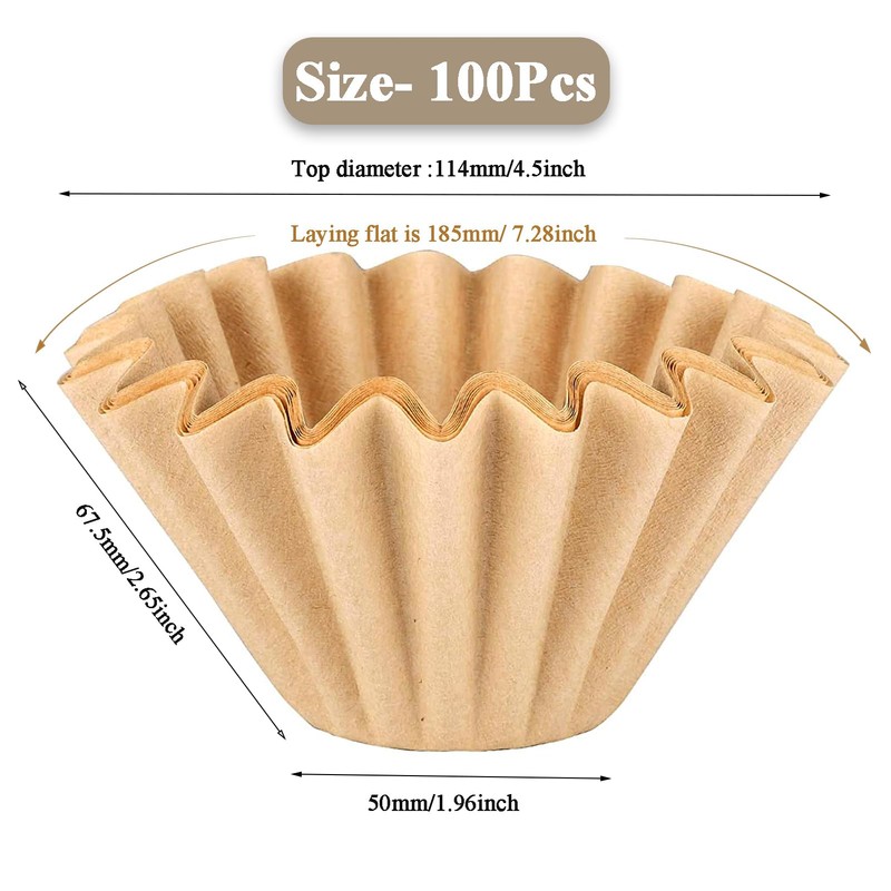 MUCXNIIY 2-5 Cup Coffee Filters, Pack of 100 Unbleached Coffee