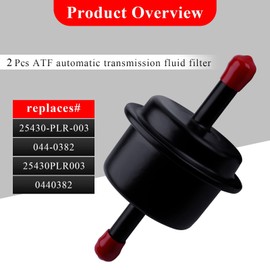 1 Pc ATF Automatic Transmission Fluid Filter Compatible with Honda Accord, Civic, CR-V, CR-Z, Element, Fit, Insight, Odyssey, Acura ILX MDX RDX TL TSX RL RLX, Replaces# 25430-PLR-003, 044-0382