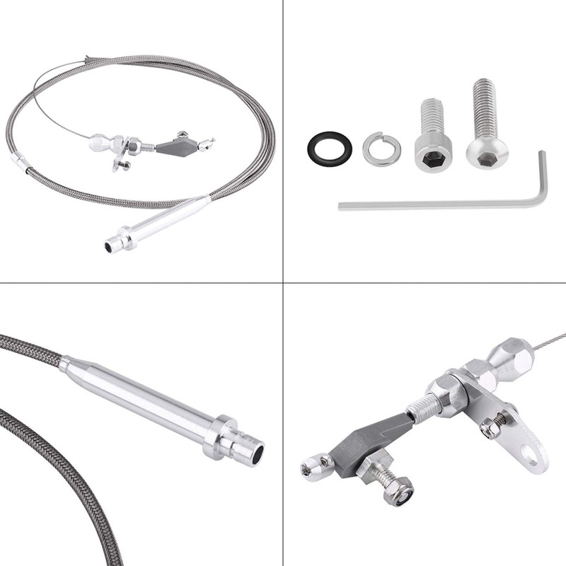 For Chevy TH350 Stainless Steel Braided Transmission Kick Down Cable