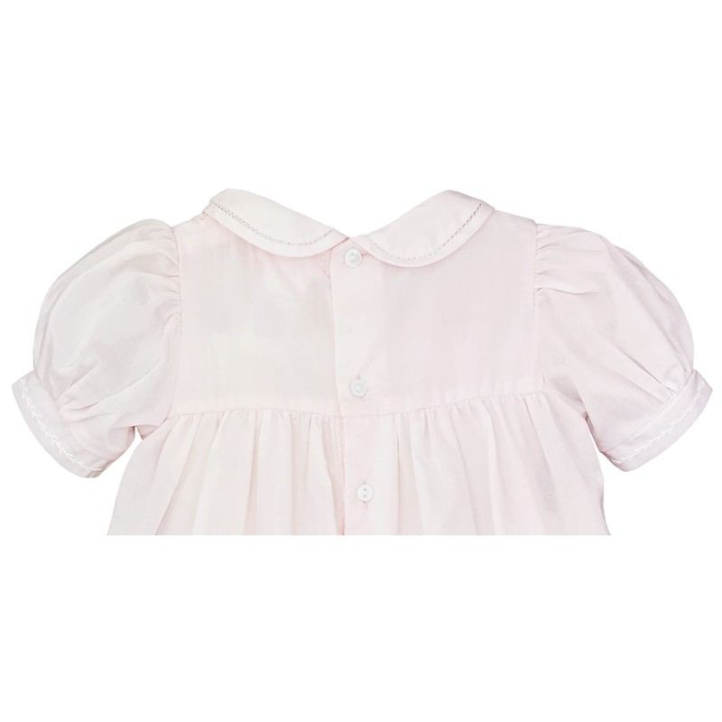Petit Ami Baby Girls' Dress with Pintucks and Feather Stitching,