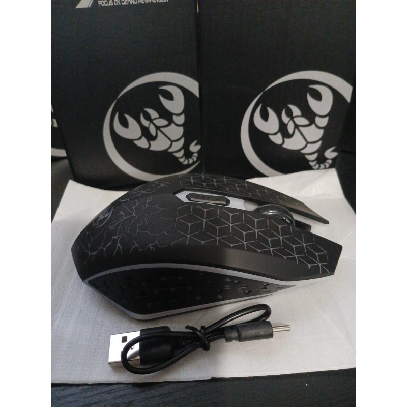 HXSJ New Wireless GAMING MOUSE back Lite 6 keys LED