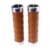 KINGOU Brown Leather Handlebar Grip for Bicycle/Fixed Gear/Mountain/Folding Bike Double