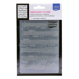 Vaessen Creative Cartella per Embossing, Spartito Musicale 14,6 x 10,8 x 0,5 cm, 1 pezzo, per Biglietti di Compleanno, Biglietti di Nascita, Biglietti di Natale e Artigianato di Carta