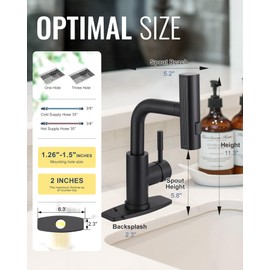 ALEASHA Bar Sink Faucet Single Hole, 3 Water Modes Wet Bar Faucets with Pull Out Sprayer, Prep Sink Faucet 360 Swivel for Small Kitchen Bathroom Faucets with cUPC Supply Lines, Matte Black