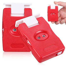 VILLCASE 2 Pieces Knitting Counter, Mini Crochet Stitch Counter, Knitting Needle Marking Tool, Plastic Knitting Stitch Counter, Crochet Yarn Row Counter, Red