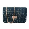 FGJKKK Women's Tweed Purses and Handbag PU Leather Woolen Chain