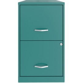Lorell 2-Drawer File Cabinet, 14.2" x 18" x 24.5", Teal