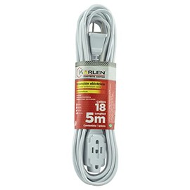GIM Extensión Electrica Estandar Karlen con 3 contactos Aislamiento de PVC Antiflama y Resistente a la Propagación de Incendios (5 m)