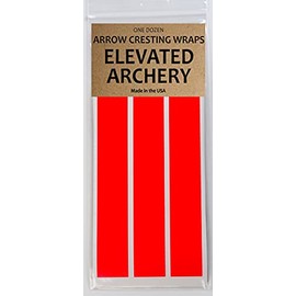 Elevated Archery 4" Standard Diameter Arrow Cresting Wraps for Carbon Shafts | Pack of 12 (Neon Red Orange)