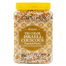 Roland Foods Tri-Color Israeli Couscous Pasta, 21.1 Ounce Jar, Pack of 4