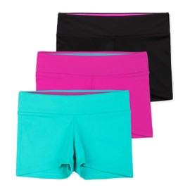 Layla Girls Dance Shorts, Gymnastics & Dancewear (3-Pack) Dazzle 9/10y