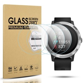 Diruite 4-Pack for Garmin Vivoactive 3 Tempered Glass Screen Protector, 2.5D 9H Hardness Screen Protective Film [Anti-Scratch]