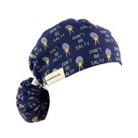 Ponytail Medical Scrub Cap – Don't Be Salty! – Dr. Hats, Nurses Hats. Scrub Hat for Women Blue