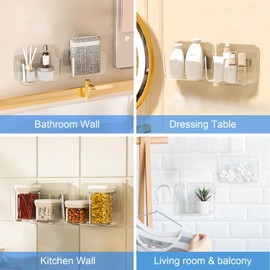 Diesisa Diesisa 2pc Acrylic Wall Mount Organizer, Adhesive Clear Cabinet Door Organizer,Acrylic Shelves for Wall,No Drilling Hang Walls,with Self Adhesive Tape, for Bathroom, Kitchen, Living Room
