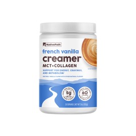 NativePath Keto Coffee Creamer Powder French Vanilla — Keto-Friendly, Non-Dairy & Low Sugar Creamer. Made with Grass-fed Collagen Protein Powder, MCT Oil & Monk Fruit. Soy & Gluten Free (7.1 OZ)