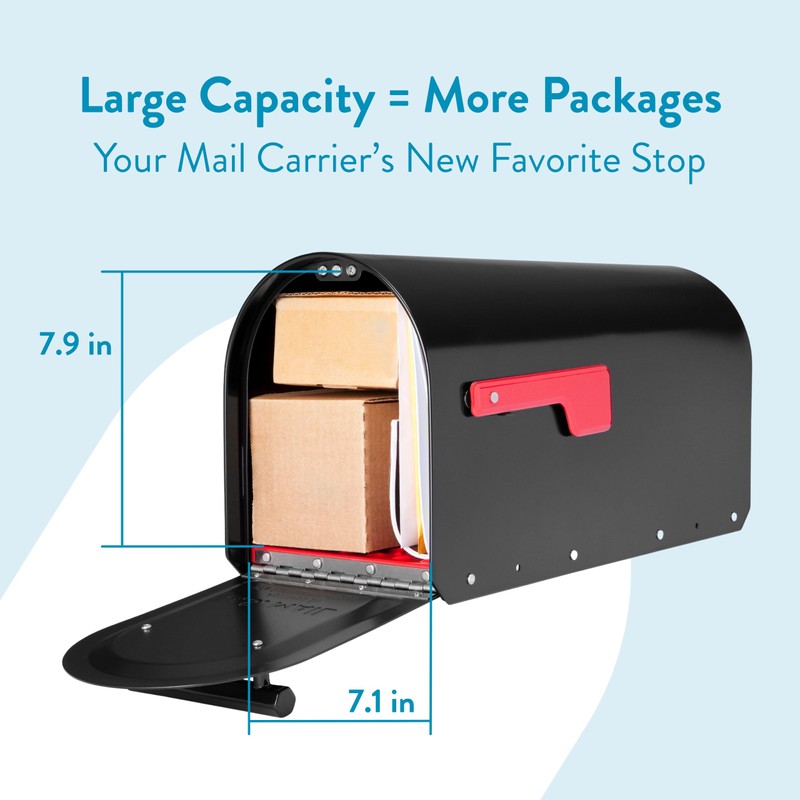 ARCHITECTURAL MAILBOXES 5560B-R-10 Architectural Mailboxes Sequoia Post Mount Mailbox, Large,