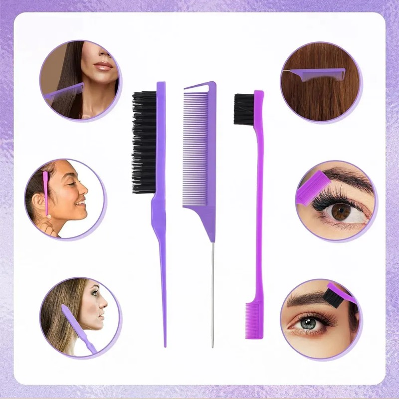 Kit 12 Piezas Peines Cepillos Atomizador Y Pinzas Cabello