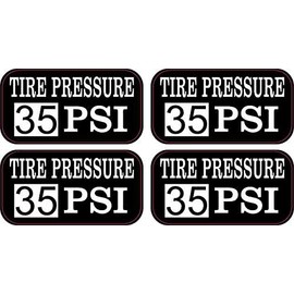StickerTalk Tire Pressure 35 PSI Vinyl Stickers, 2 inches by 1 inch