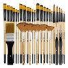 32 Kit De Pinceles Dibujo Para Gouache/pinturas Oleo Wooden Color