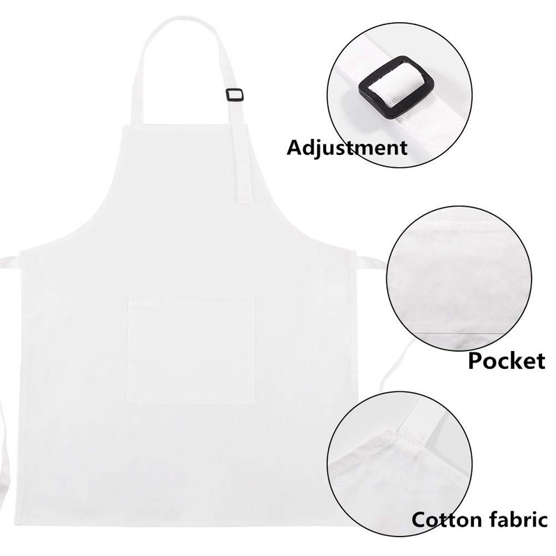 CRJHNS Kids Apron and Chef Hat Set, Adjustable Cotton Child