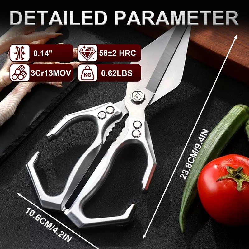 Kitchen Shears,Multifunctional Heavy-Duty Kitchen Shears,Japanese High-Carbon Steel Culinary Shears for