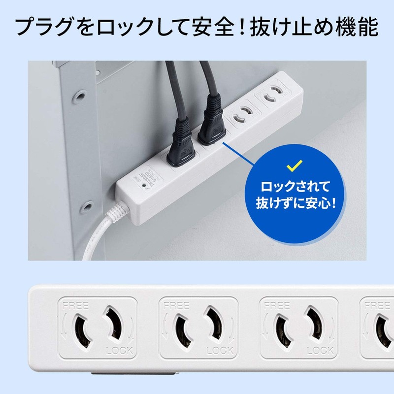 Sanwa Supply TAP-SPWMG36-3 Thunder Guard Tap (3P, 6 Socks, 3
