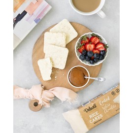 Deluxe & Bla Bla Thin and Crispy White Chocolate Rice Cakes, Kosher Certified Dairy, Gluten Free, Nuts Free Snack Pack Of 3