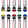 Lewttyer 16 mm Round Momentary Pressure Switch 12 V Metal