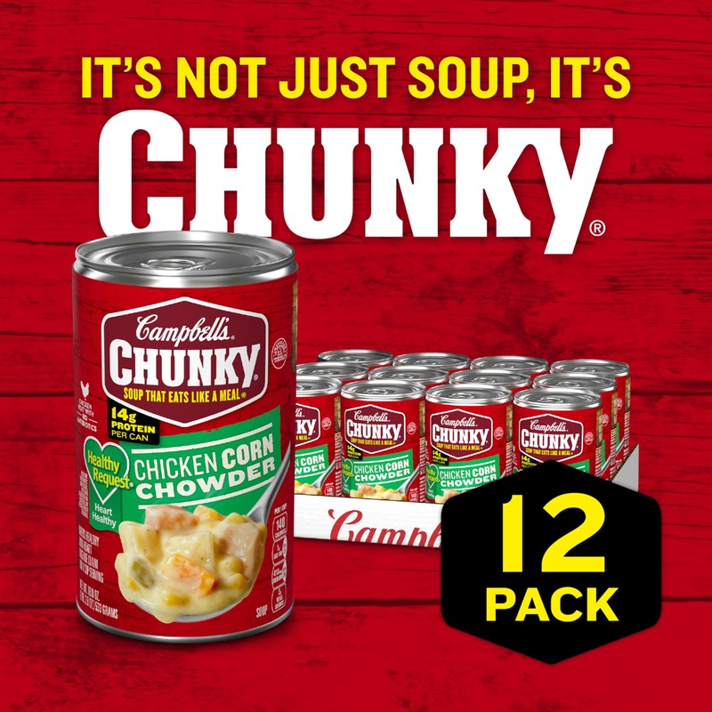 Campbell's Chunky Soup, Healthy Request Chicken Corn Chowder Soup, 18.8