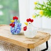 H&D HYALINE & DORA Blown Glass Chicken Figurines Set of