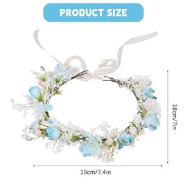 SacJkt Cherry Blossom Flower Crown, Flower Wreath Headband, Colourful Bohemian Bridal Flowers Hair Wreath for Wedding, Party (Plastic, Fabric)