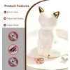 2Pcs Toilet Bolt Covers, White Ceramic Fox-Cat Shaped, Fun Bathroom