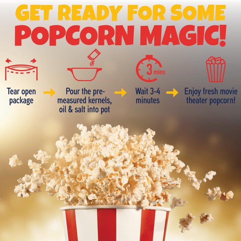 Premium America Popcorn Kit, 24 Packs for a 8oz Popper,