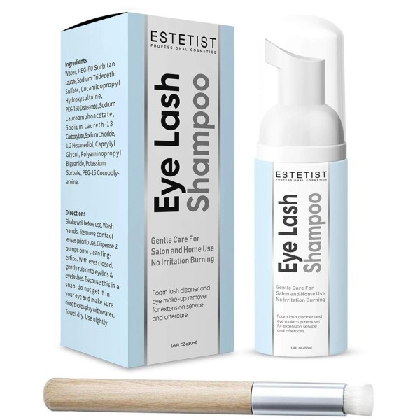 Estetist New Best Eyelash Extension Shampoo & Brush Kit, Lash
