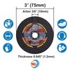 WA 7PCS - 3" x.045 x3/8" Thin Cut Off Disc,