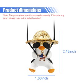 LHDOS Swinging Duck Car Hanging Ornament, Cool Car Rear View Mirror Charm, Funny Auto Interior Pendant Accessories, Cute Car Decoration for Men Women (Stars Duck)