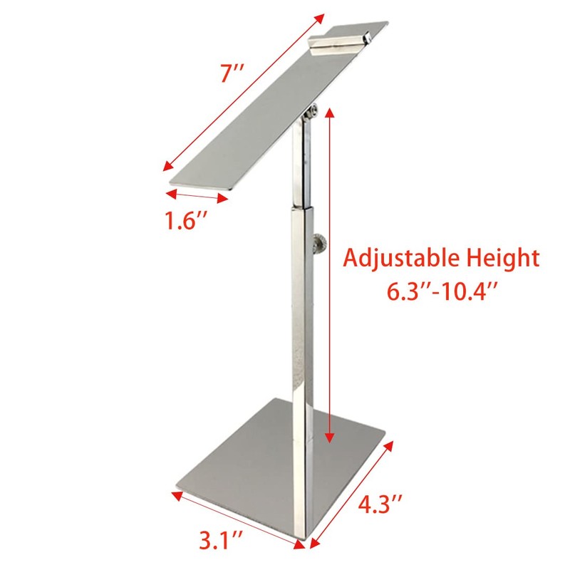 VIDAYA Silver Display Stand, Stainless Steel Shoe Risers Countertop Adjustable