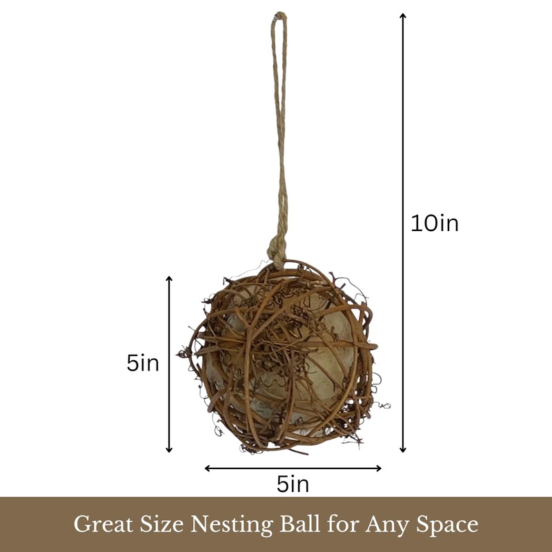 Backyard Essentials Round Vine Bird Nesting Material Ball with All