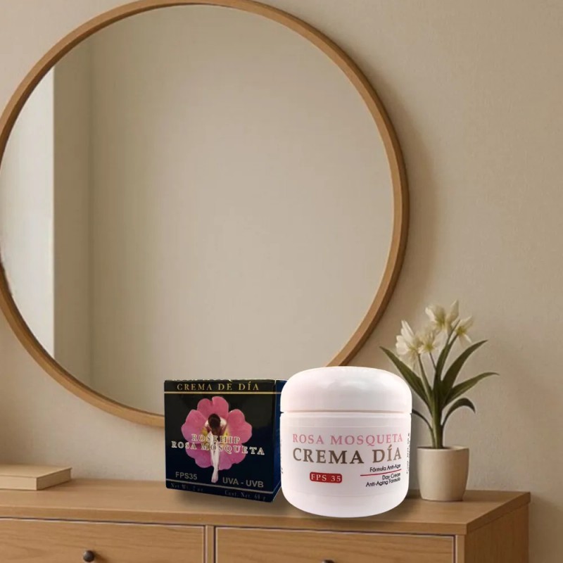 Crema De Día Rosa Mosqueta 60ml Hidratante Facial Antiedad FPS